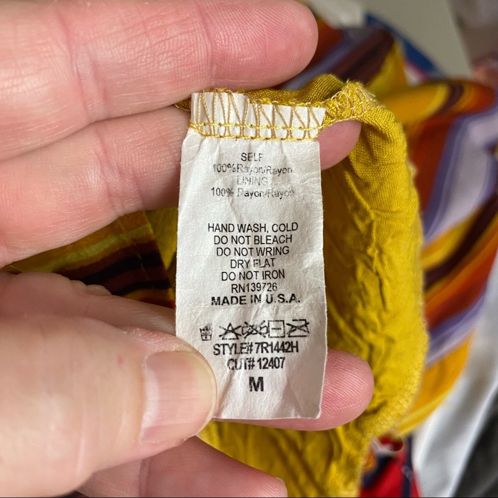 Wild Honey striped romper, size Medium, cutouts, tie front - Picture 6 of 6